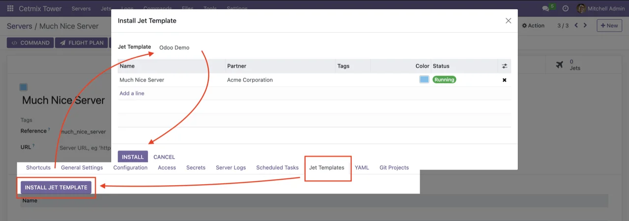 Launch installation wizard from Server