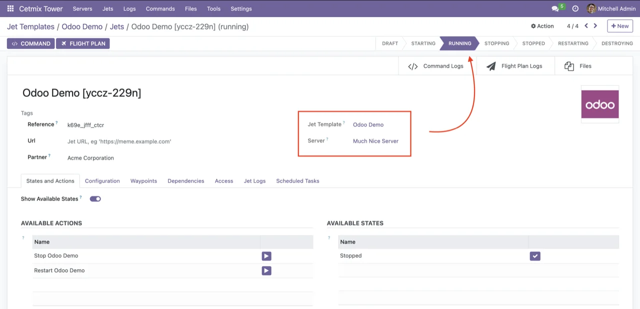 Jet is created and running